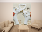 3D ФОТООБОИ «СЛОНИКИ ПОД КЕРАМИКУ»