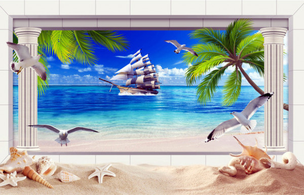 3D Фотообои "Морская композиция"