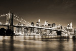 3D Фотообои "Бруклинский мост черно-белый"