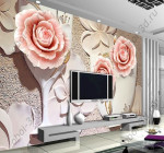 3D Фотообои "Объемная композиция с бутонами роз"