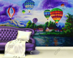 3D Фотообои "Живопись: Воздушные шары"