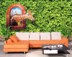 3D Фотообои "Окно в саванну"