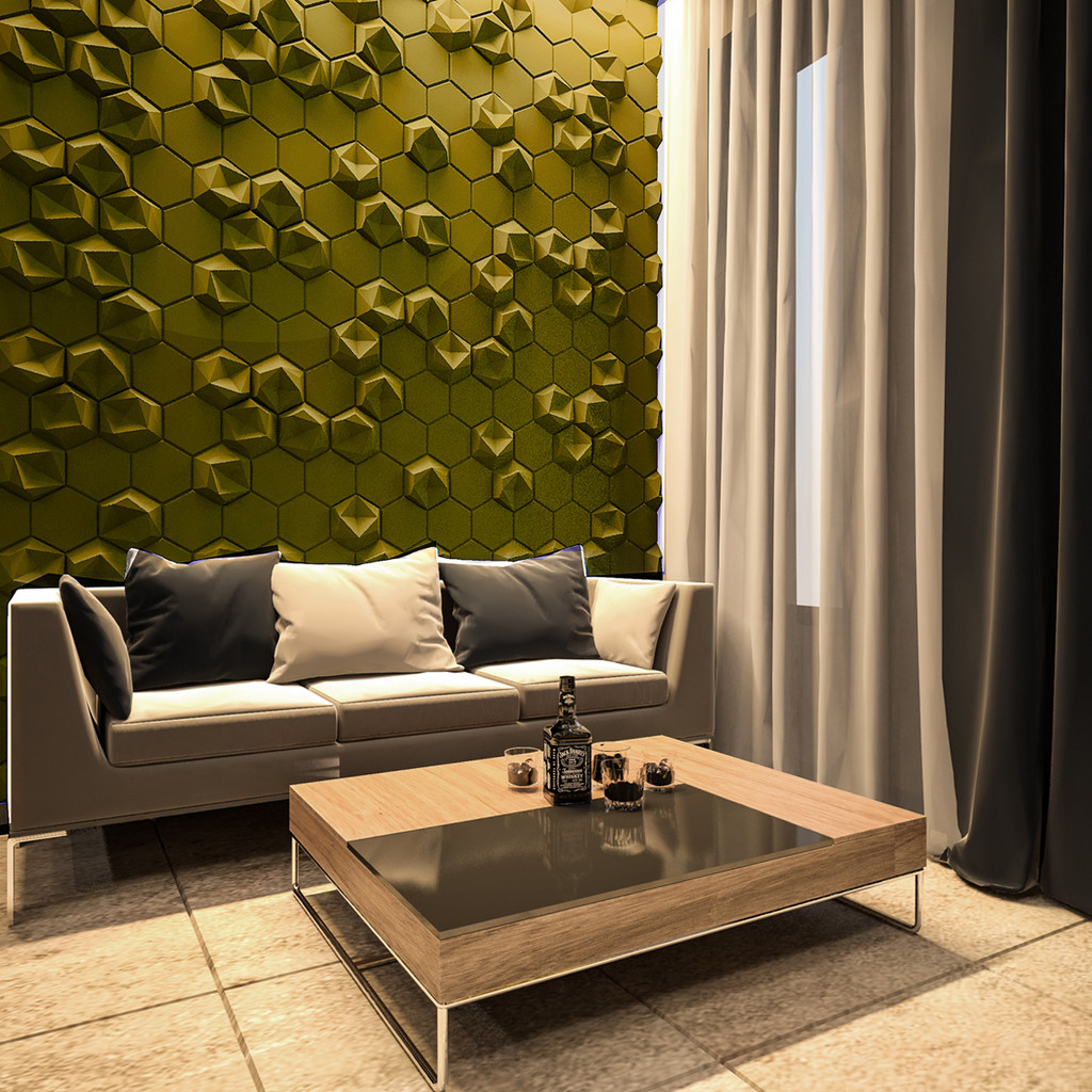 Фотографии 3D панелей "КАРАТ \ KARAT" в интерьере: